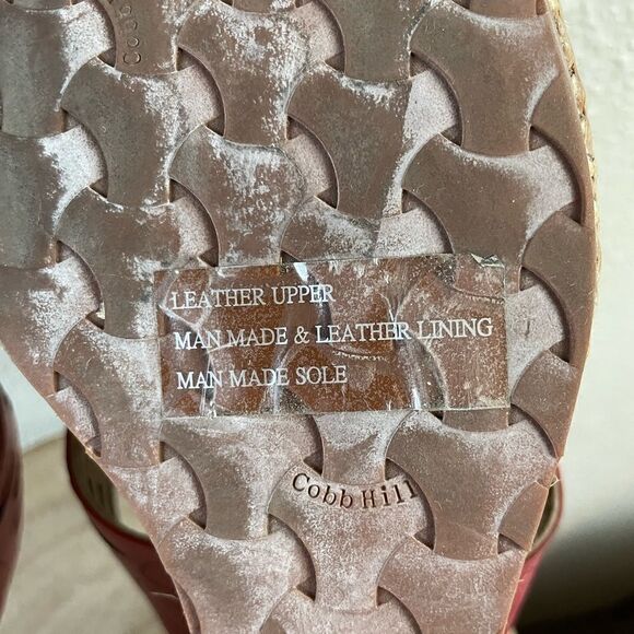 Cobb Hill Red Leather Wedge Sandals Size 11M EUC - Picture 8 of 8